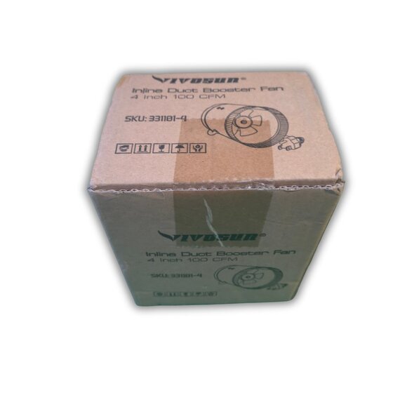 VIVOSUN 4 Inch Inline Duct Fan 100 CFM, HVAC Exhaust Ventilation Fan with Low No - Picture 3 of 5